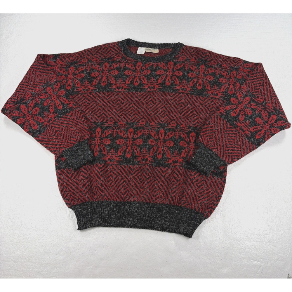 Vintage The Men's Store Sweater Men's Large Snowflake Geometric Knit Grandpacore